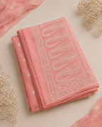 Sanskari Edit | Hand Embroidery Half Jaal Chikankari Georgette Saree