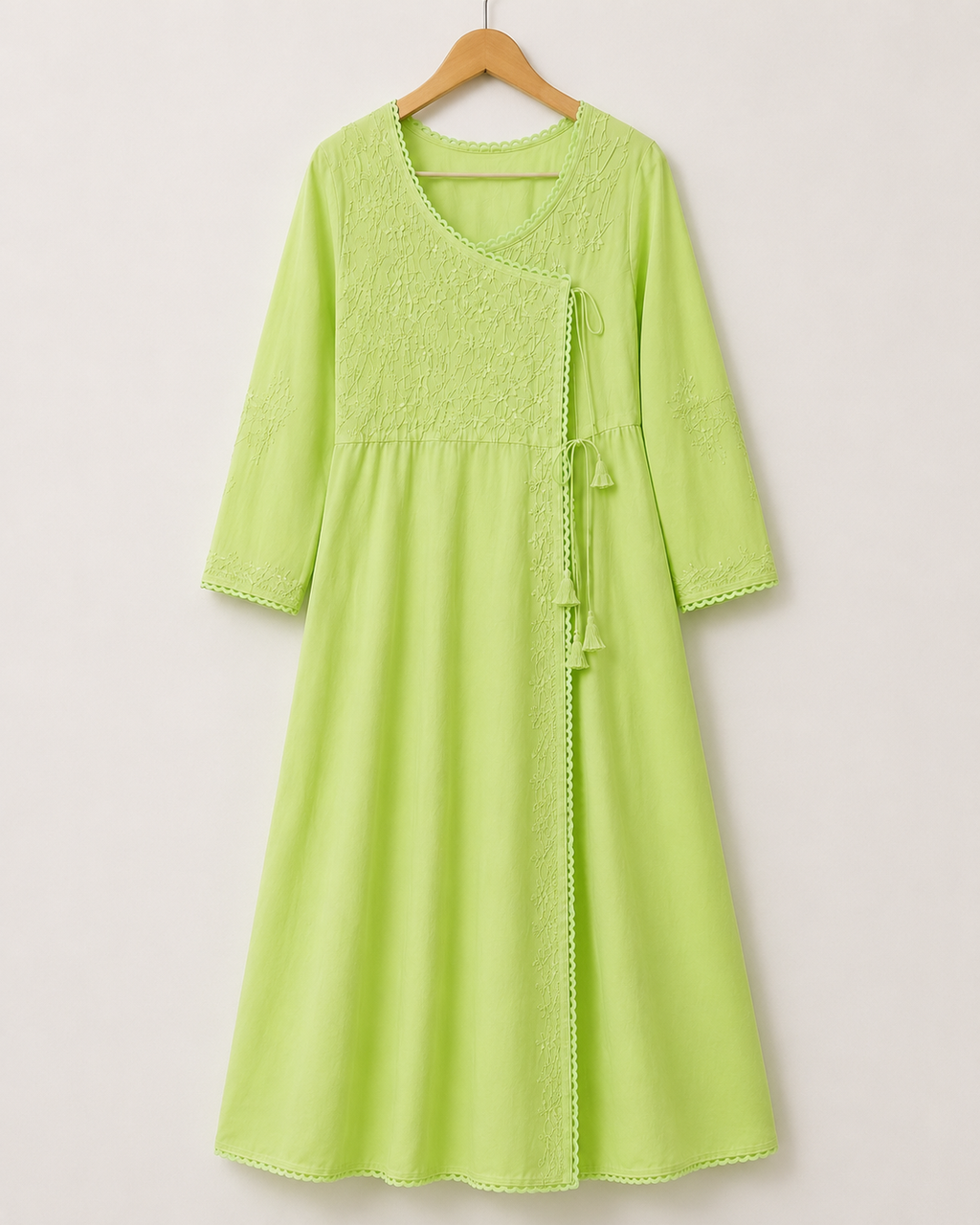 Tehzeeb Thread | Hand-Embroidered Cotton Angarakha Kurta