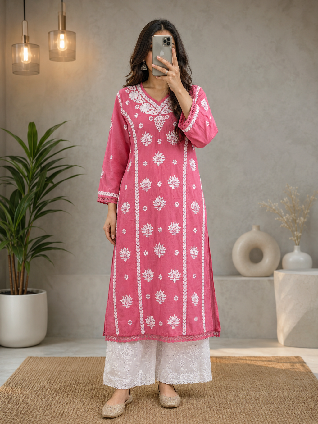 Shaam Edit| Hand-Embroidered Chanderi Kurta
