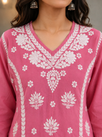 Shaam Edit| Hand-Embroidered Chanderi Kurta