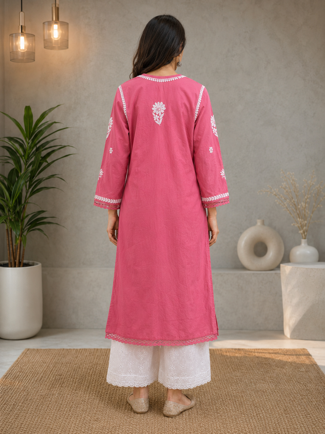 Shaam Edit| Hand-Embroidered Chanderi Kurta