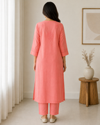Saadgi | Hand-Embroidered Muslin Kurta