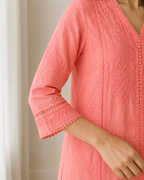 Saadgi | Hand-Embroidered Muslin Kurta