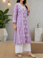 Shaam Edit | Hand-Embroidered Chanderi Kurta