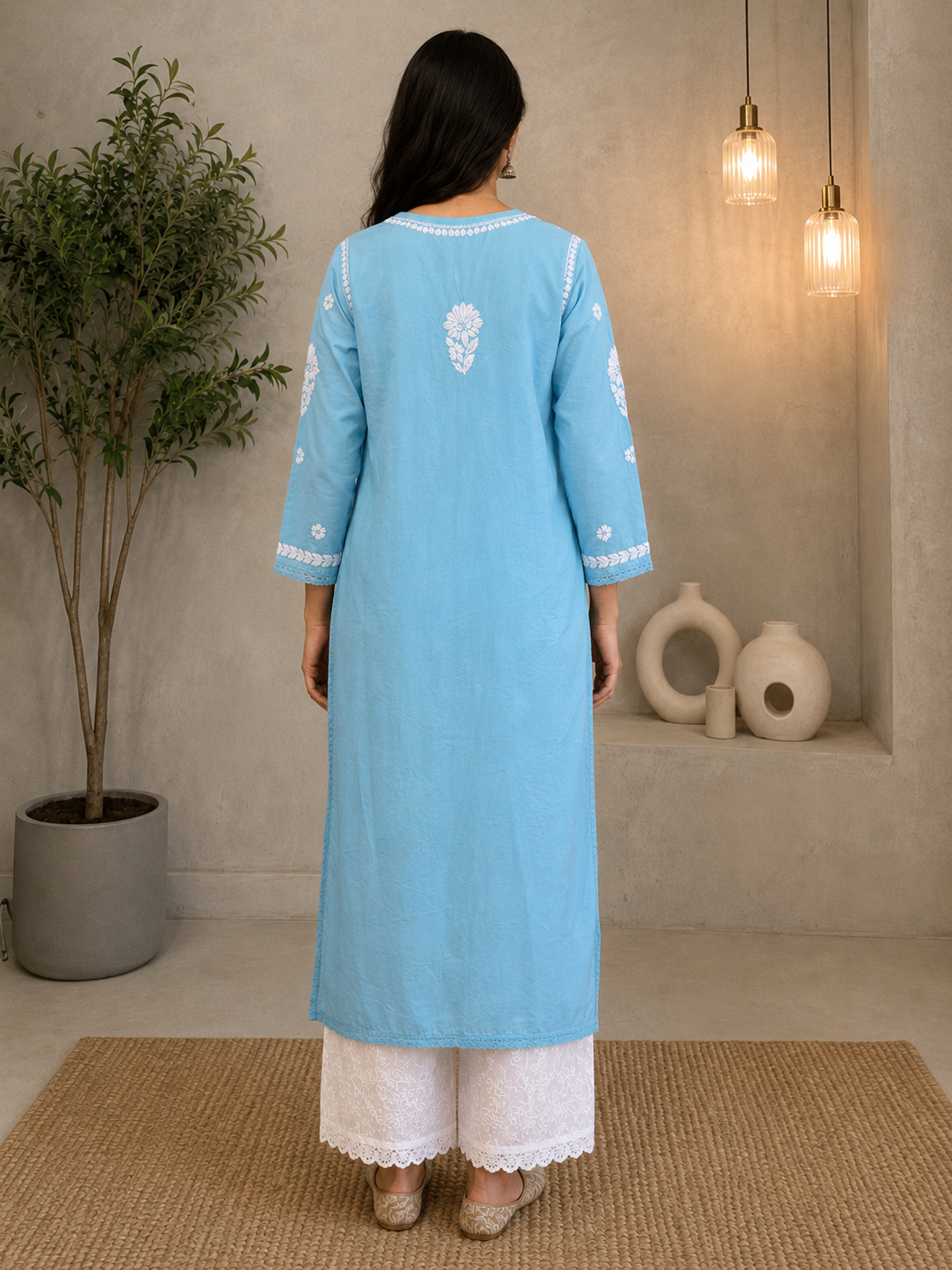 Shaam Edit | Hand-Embroidered Chanderi Kurta