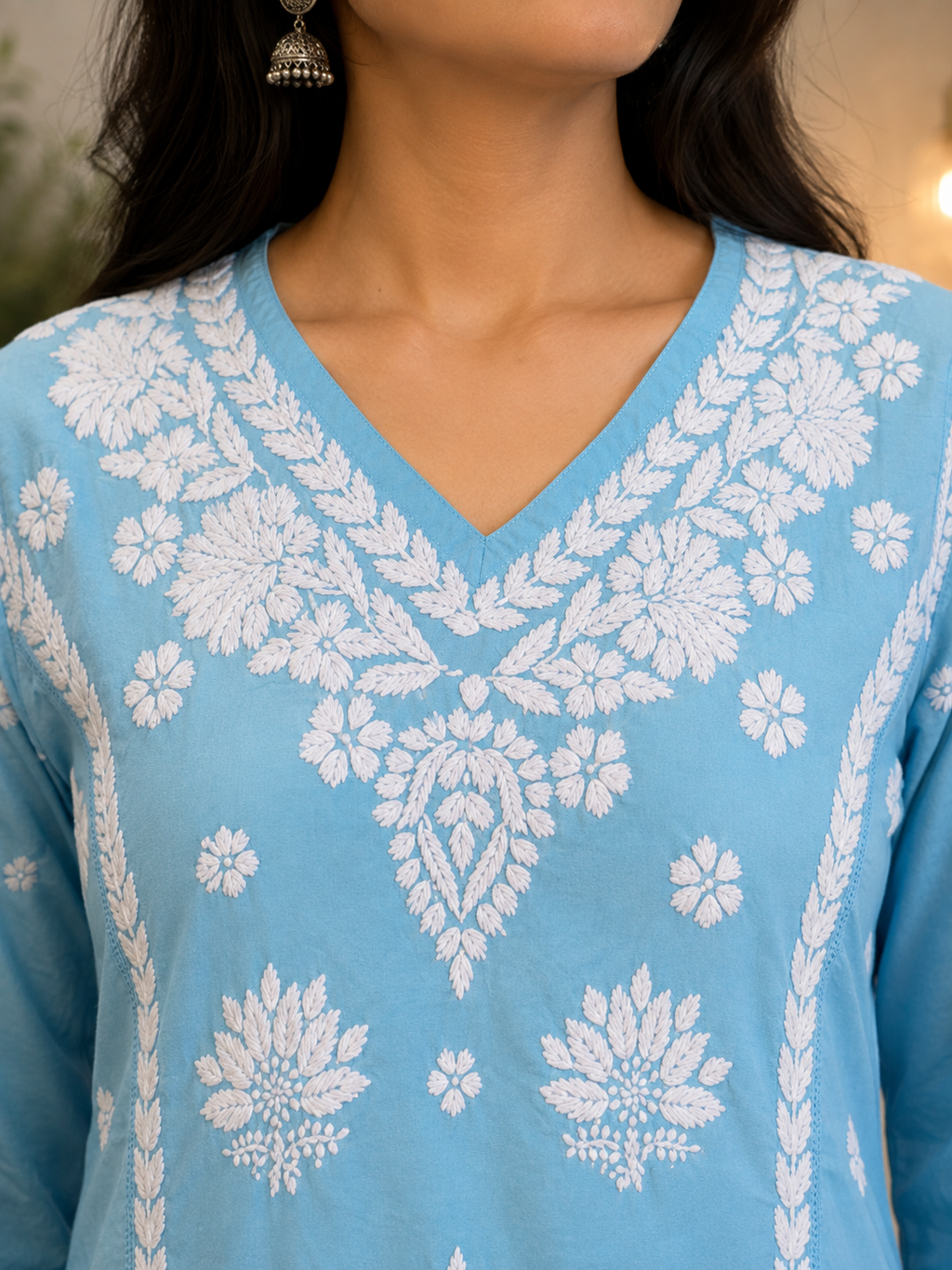 Shaam Edit | Hand-Embroidered Chanderi Kurta