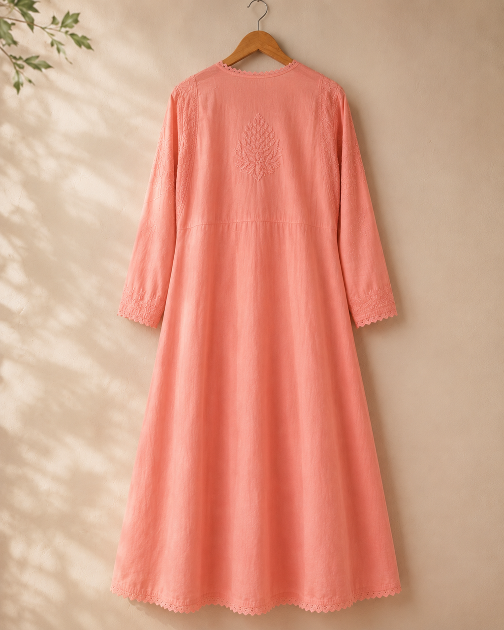 Tehzeeb Thread | Hand-Embroidered Cotton Angarakha Kurta