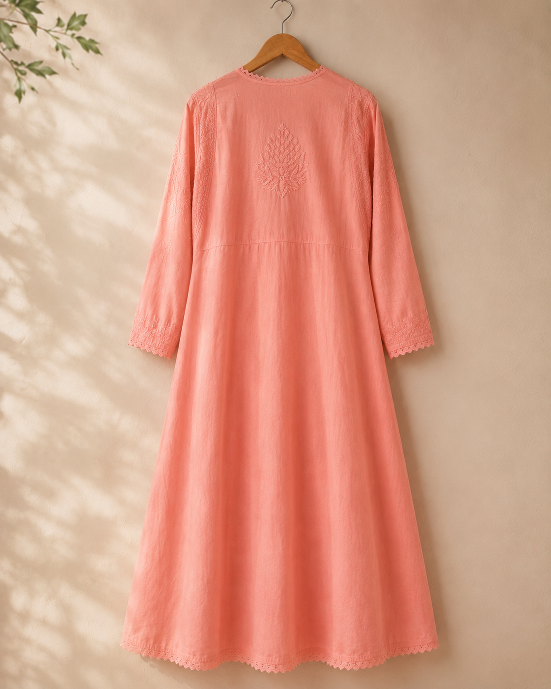 Tehzeeb Thread | Hand-Embroidered Cotton Angarakha Kurta