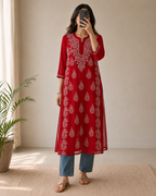 The Georgette Edit | Hand-Embroidered Kurta with Inner
