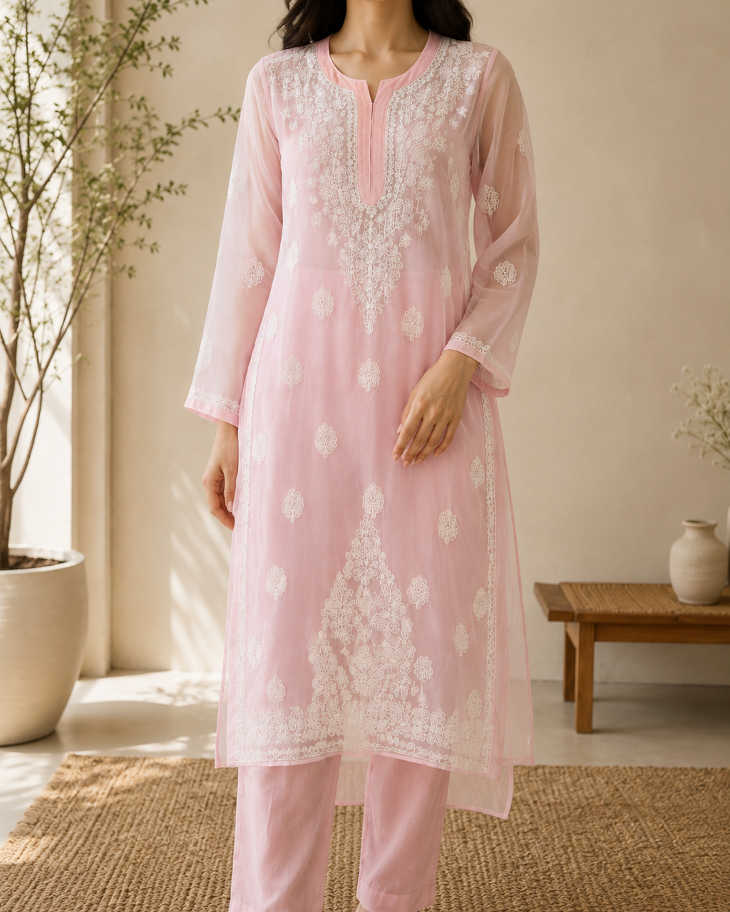 The Georgette Edit | Hand-Embroidered Kurta with Inner