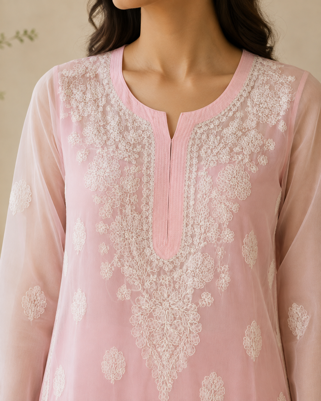 The Georgette Edit | Hand-Embroidered Kurta with Inner