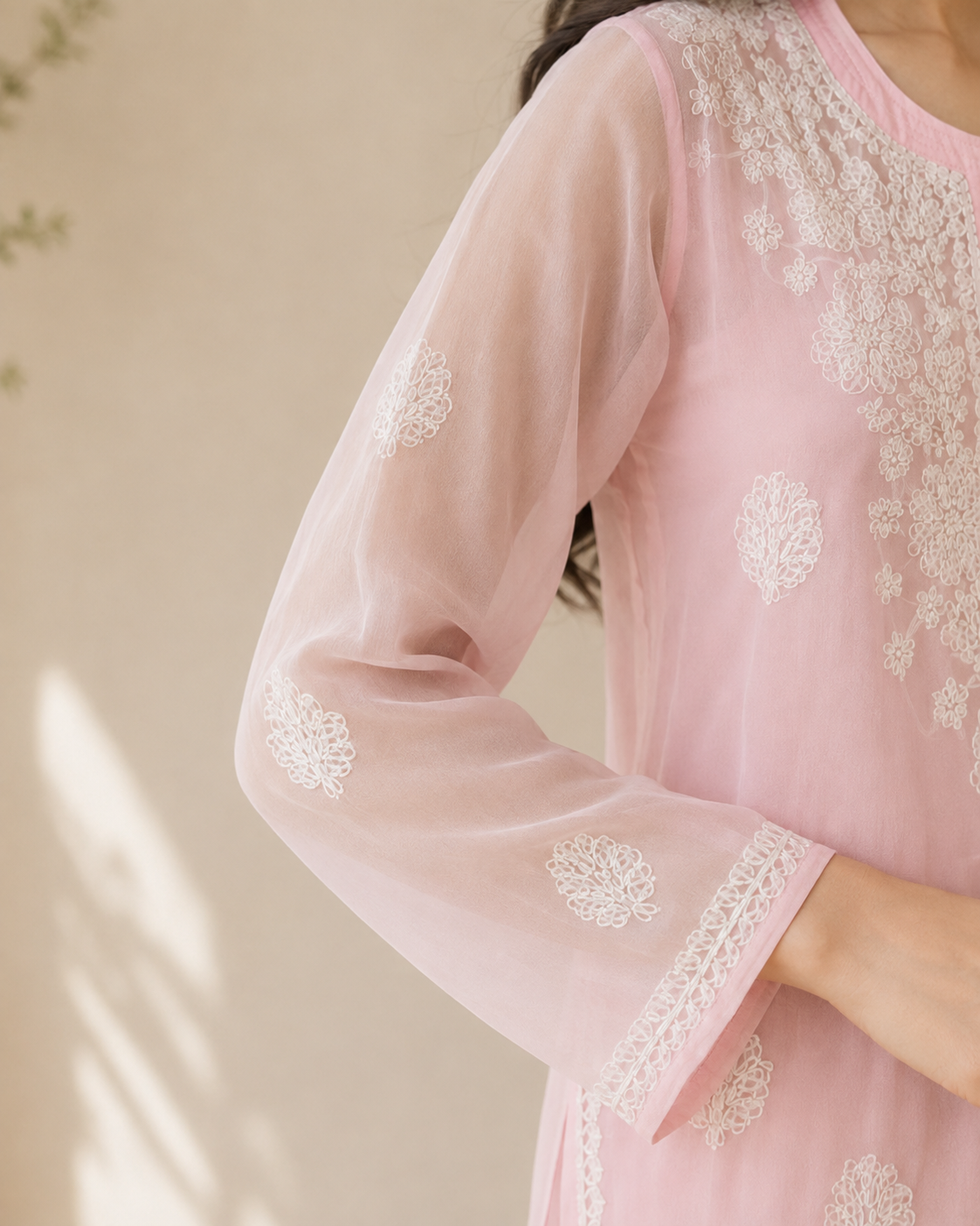 The Georgette Edit | Hand-Embroidered Kurta with Inner