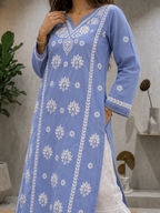 Shaam Edit | Hand-Embroidered Chanderi Kurta