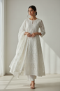 Hand-embroidered Chikankari cotton kurta set from Lucknow