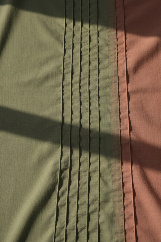Close-up of pintuck detailing on cotton long kurta